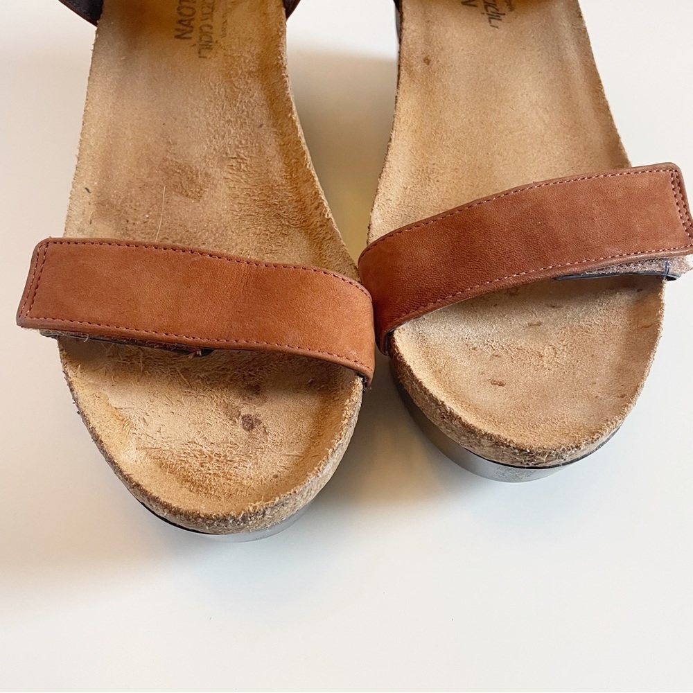 NAOT Genuine Leather Adjustable Color Block Wedge Sandals | 10/10.5 - Picture 4 of 10